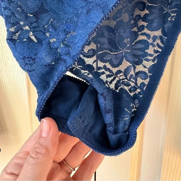 NWT We are Hot As Hell C it Thru Lace with Sheer long sleeve Bodysuit size XS - Picture 7 of 15